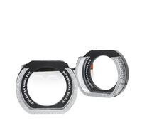 TNTGEBFVBG Angel Eye Kit For Car Headlight 3 Inch 5D RGB LED Angel Eyes Halo Rings Rectangular DRL Covers With Turn Signal Light App Control Headlight Angels Eyes(2pcs -U APP,3 inch)