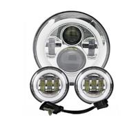 TNTGEBFVBG Motorbike Spotlights For Electra Glide For Softail Fat Boy For Touring Motorcycle Light 7Inch LED Headlight With 4.5Inch Fog Lamps For Foggy Weather(Set B)