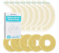 TNTNDAY 30PCS Ostomy Barrier Strips and Rings Sets, Ostomy Supplies for Colostomy Bag, Elastic Leakproof Skin Extender Rings, Protector Seal for Ilostomy Bag, 20 Strips & 10 Rings