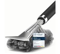 TNTOR Grill Brush, BBQ Cleaner Cleaning Brush with Stainless Steel Scraper, Bristles and Extra long Handle, BBQ Wire Brush for Charcoal Grill, Electric Grill, Gas Grill.