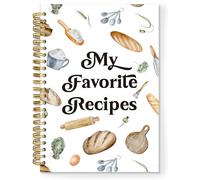 TNUW Recipe Spiral Notebook, My Favorite Recipe Journal Notebooks for Note Taking, Gifts for Cooking Lovers Women, Cooking Gifts Hardcover Notebook Journal, 5.5x8.3 Inch