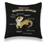 TNUW TUNW Fun Bearded Dragon Throw Pillows Cover, Bearded Dragon Gifts, Bearded Dragon Pillow Case, Bearded Dragon Decor, Funny Bearded Dragon Decorative Pillowcase for Home, 18×18 Inch