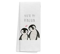 TNUW You're My Penguin Soft and Absorbent Bathroom Kitchen Towels,Cute Penguin Hand Towels Dish Towels Beach Towels 16″×24″,Gifts for Penguin Lovers Girlfriend Wife Women Girls,Love Gifts