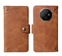Tnviud Flip Genuine Premium Leather Phone Gel Case for Blackview FORT 1 6.56" Cover Etui Protective Protector Wallet Shell Bumper (Brown)