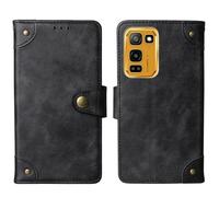 Tnviud Flip Genuine Premium Leather Phone Gel Case for Blackview FORT 5 6.78" Cover Etui Protective Protector Wallet Shell Bumper (Black)