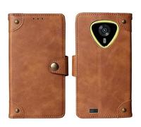 Tnviud Flip Genuine Premium Leather Phone Gel Case for Cubot KingKong Mini 4 4.7" Cover Etui Protective Protector Wallet Shell Bumper (Brown)