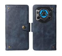Tnviud Flip Genuine Premium Leather Phone Gel Case for DOOGEE Blade 20 Play/Blade 20 Pro 6.6" Cover Etui Protective Protector Wallet Shell Bumper (Blue)