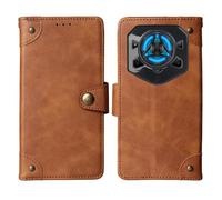 Tnviud Flip Genuine Premium Leather Phone Gel Case for DOOGEE Blade 20 Play/Blade 20 Pro 6.6" Cover Etui Protective Protector Wallet Shell Bumper (Brown)