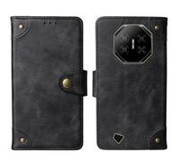 Tnviud Flip Genuine Premium Leather Phone Gel Case for DOOGEE Fire 3 Pro/Fire 3 Ultra 5.5" Cover Etui Protective Protector Wallet Shell Bumper (Black)