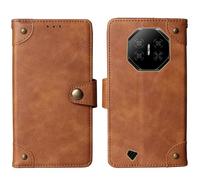 Tnviud Flip Genuine Premium Leather Phone Gel Case for DOOGEE Fire 3 Pro/Fire 3 Ultra 5.5" Cover Etui Protective Protector Wallet Shell Bumper (Brown)
