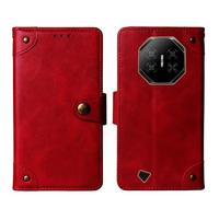Tnviud Flip Genuine Premium Leather Phone Gel Case for DOOGEE Fire 3 Pro/Fire 3 Ultra 5.5" Cover Etui Protective Protector Wallet Shell Bumper (Red)