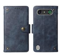 Tnviud Flip Genuine Premium Leather Phone Gel Case for Doro Aurora A10 Cover Etui Protective Protector Wallet Shell Bumper (Blue)
