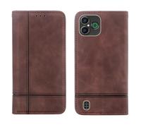 Tnviud Flip Genuine Premium Leather Phone Gel Case for Doro Aurora A30 Cover Etui Protective Protector Shell Bumper Magnetic Wallet Maroon