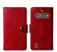 Tnviud Flip Genuine Premium Leather Phone Gel Case for Doro Leva E10 / E11 Doro DFB 0600 2.4" Cover Etui Protective Protector Wallet Shell Bumper (Red)