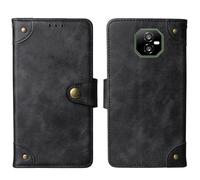 Tnviud Flip Genuine Premium Leather Phone Gel Case for Hammer H Ranger 6" Cover Etui Protective Protector Wallet Shell Bumper (Black)