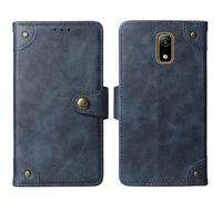 Tnviud Flip Genuine Premium Leather Phone Gel Case for Hammer Iron Va/Hammer Steel Lite 6.56" Cover Etui Protective Protector Wallet Shell Bumper (Blue)
