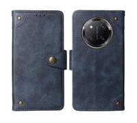 Tnviud Flip Genuine Premium Leather Phone Gel Case for Honor Magic 7 Lite 5G / X60 Pro 5G / X9C 5G TPU Silicone Cover Etui Protective Protector Wallet Shell Bumper (Blue)