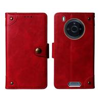 Tnviud Flip Genuine Premium Leather Phone Gel Case for JCB Toughphone MAX M20 5G 6.6" Cover Etui Protective Protector Wallet Shell Bumper (Red)