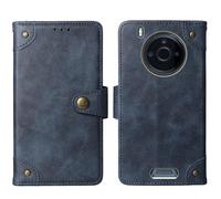 Tnviud Flip Genuine Premium Leather Phone Gel Case for JCB Toughphone MAX Pro P20 5G 6.6" Cover Etui Protective Protector Wallet Shell Bumper (Blue)