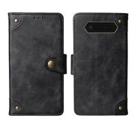Tnviud Flip Genuine Premium Leather Phone Gel Case for JCB Tradesman 2F 4G 2.4" Cover Etui Protective Protector Wallet Shell Bumper (Black)