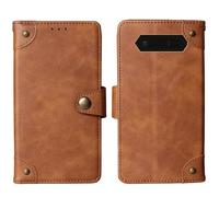 Tnviud Flip Genuine Premium Leather Phone Gel Case for JCB Tradesman 2F 4G 2.4" Cover Etui Protective Protector Wallet Shell Bumper (Brown)