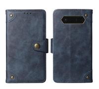 Tnviud Flip Genuine Premium Leather Phone Gel Case for JCB Tradesman 2F 4G 2.4" Cover Etui Protective Protector Wallet Shell Bumper (Blue)