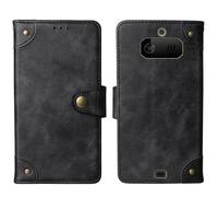 Tnviud Flip Genuine Premium Leather Phone Gel Case for JCB Tradesman 4 2.4" Cover Etui Protective Protector Wallet Shell Bumper (Black)