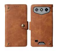 Tnviud Flip Genuine Premium Leather Phone Gel Case for Oukitel G3 6" Cover Etui Protective Protector Wallet Shell Bumper (Brown)