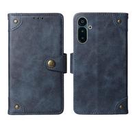 Tnviud Flip Genuine Premium Leather Phone Gel Case for Solana Saga Seeker Chapter 2 6.36" Cover Etui Protective Protector Wallet Shell Bumper (Blue)