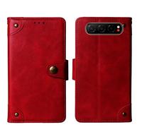 Tnviud Flip Genuine Premium Leather Phone Gel Case for ZTE Nubia Air 6.78" Cover Etui Protective Protector Wallet Shell Bumper (Red)