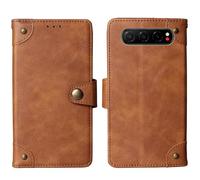 Tnviud Flip Genuine Premium Leather Phone Gel Case for ZTE Nubia Air 6.78" Cover Etui Protective Protector Wallet Shell Bumper (Brown)