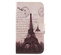 Tnviud Painted Flip Wallet-Design PU Leather Cover Skin Protection Case For Crosscall STELLAR X5s / X5s Chamonix Mont Blanc 6.49" (Stamp Tower Design)