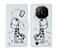 Tnviud Painted Flip Wallet-Design PU Leather Cover Skin Protection Case For DOOGEE Fire 3 Pro/Fire 3 Ultra 5.5" (Giraffe Design)