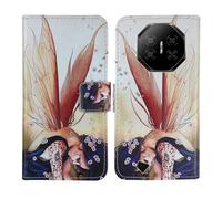 Tnviud Painted Flip Wallet-Design PU Leather Cover Skin Protection Case For DOOGEE Fire 3 Pro/Fire 3 Ultra 5.5" (Wing Girl Design)