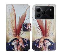 Tnviud Painted Flip Wallet-Design PU Leather Cover Skin Protection Case For DOOGEE Note 56 6.56" (Wing Girl Design)