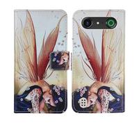 Tnviud Painted Flip Wallet-Design PU Leather Cover Skin Protection Case For Doro Aurora A10 (Wing Girl Design)