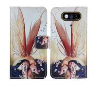 Tnviud Painted Flip Wallet-Design PU Leather Cover Skin Protection Case For JCB Toughphone E10 4G 6.6" (Wing Girl Design)