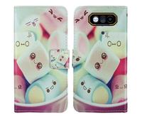Tnviud Painted Flip Wallet-Design PU Leather Cover Skin Protection Case For JCB Toughphone E10 4G 6.6" (Lovely Design)