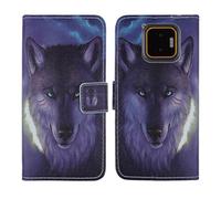 Tnviud Painted Flip Wallet-Design PU Leather Cover Skin Protection Case For JCB Toughphone E50 5G 6.1" (Wolf Design)