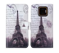Tnviud Painted Flip Wallet-Design PU Leather Cover Skin Protection Case For JCB Toughphone E50 5G 6.1" (Stamp Tower Design)