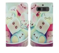 Tnviud Painted Flip Wallet-Design PU Leather Cover Skin Protection Case For JCB Tradesman 3 4G 2.8" (Lovely Design)