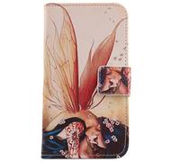 Tnviud Painted Flip Wallet-Design PU Leather Cover Skin Protection Case For Konrow SENIOR 280 NEXT 4G 2.8" (Wing Girl Design)