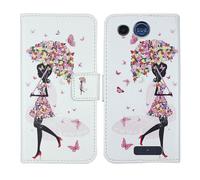 Tnviud Painted Flip Wallet-Design PU Leather Cover Skin Protection Case For Panasonic KX TU110 1.77" (Umbrella Girl Design)