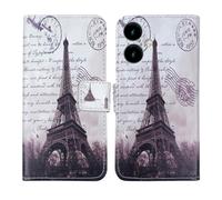 Tnviud Painted Flip Wallet-Design PU Leather Cover Skin Protection Case For SPC ZEUS 2 PRO 6.1" (Stamp Tower Design)