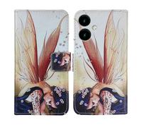 Tnviud Painted Flip Wallet-Design PU Leather Cover Skin Protection Case For SPC ZEUS 2 PRO 6.1" (Wing Girl Design)