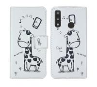 Tnviud Painted Flip Wallet-Design PU Leather Cover Skin Protection Case For Teracube 2S / Teracube 2E / Teracube Thrive (Giraffe Design)