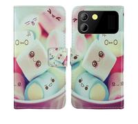 Tnviud Painted Flip Wallet-Design PU Leather Cover Skin Protection Case For TTfone TT280 4G 2.8" (Lovely Design)