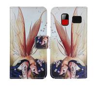 Tnviud Painted Flip Wallet-Design PU Leather Cover Skin Protection Case For TTfone TT880 1.8" (Wing Girl Design)