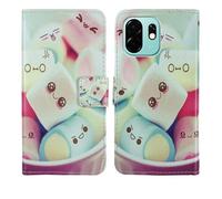 Tnviud Painted Flip Wallet-Design PU Leather Cover Skin Protection Case For UMIDIGI A75x 6.75" (Lovely Design)