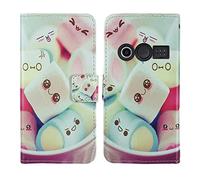 Tnviud Painted Flip Wallet-Design PU Leather Cover Skin Protection Case TPU Silicone Shell For Doro 1380/1382 2.4" (Lovely Design)